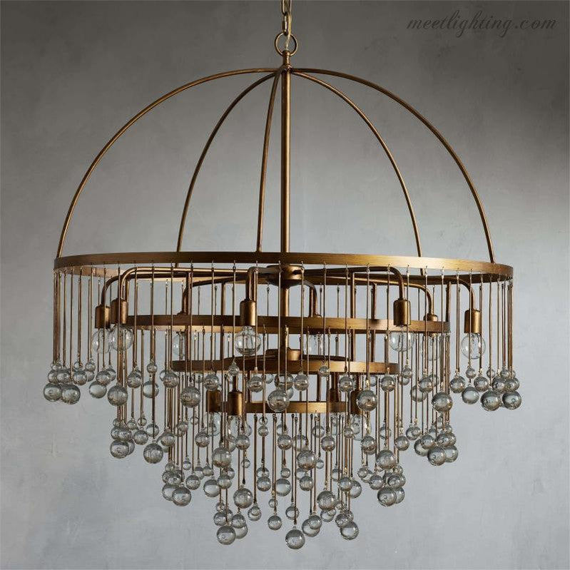 Viertrapskroonluchter met Kristallen 95cm Zwart Brons Messing Zilver Hanglamp Plafondverlichting Woonkamer | Sansoti