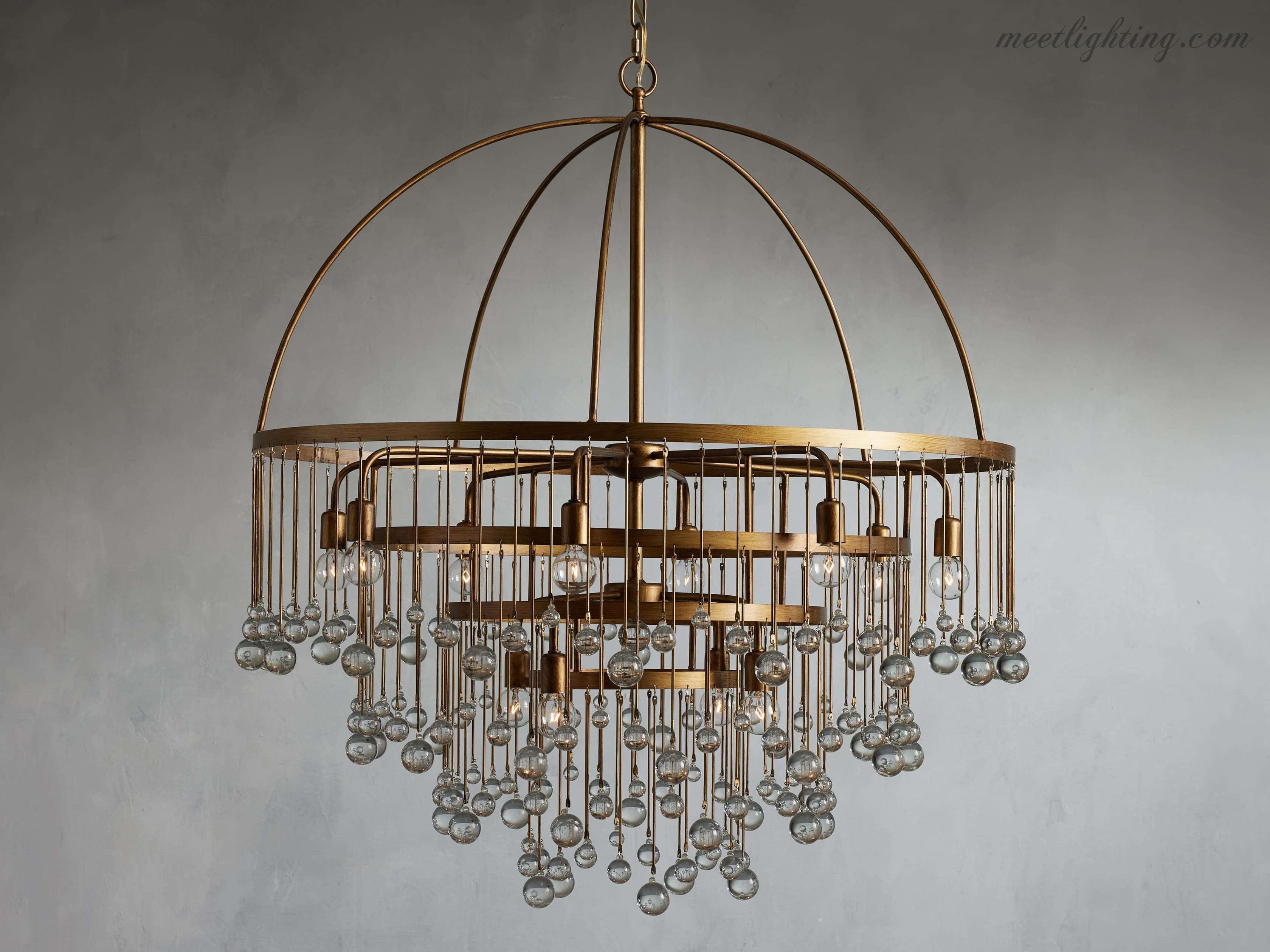 Viertrapskroonluchter met Kristallen 95cm Zwart Brons Messing Zilver Hanglamp Plafondverlichting Woonkamer | Sansoti