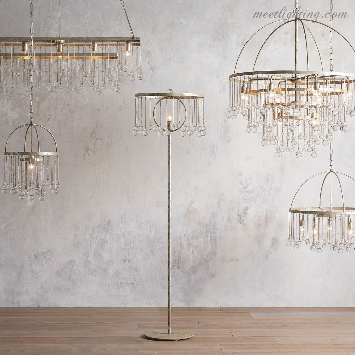 Viertrapskroonluchter met Kristallen 95cm Zwart Brons Messing Zilver Hanglamp Plafondverlichting Woonkamer | Sansoti