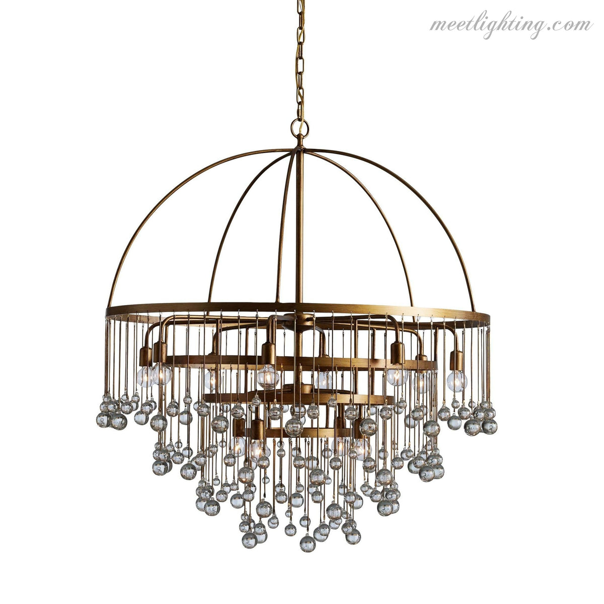 Viertrapskroonluchter met Kristallen 95cm Zwart Brons Messing Zilver Hanglamp Plafondverlichting Woonkamer | Sansoti