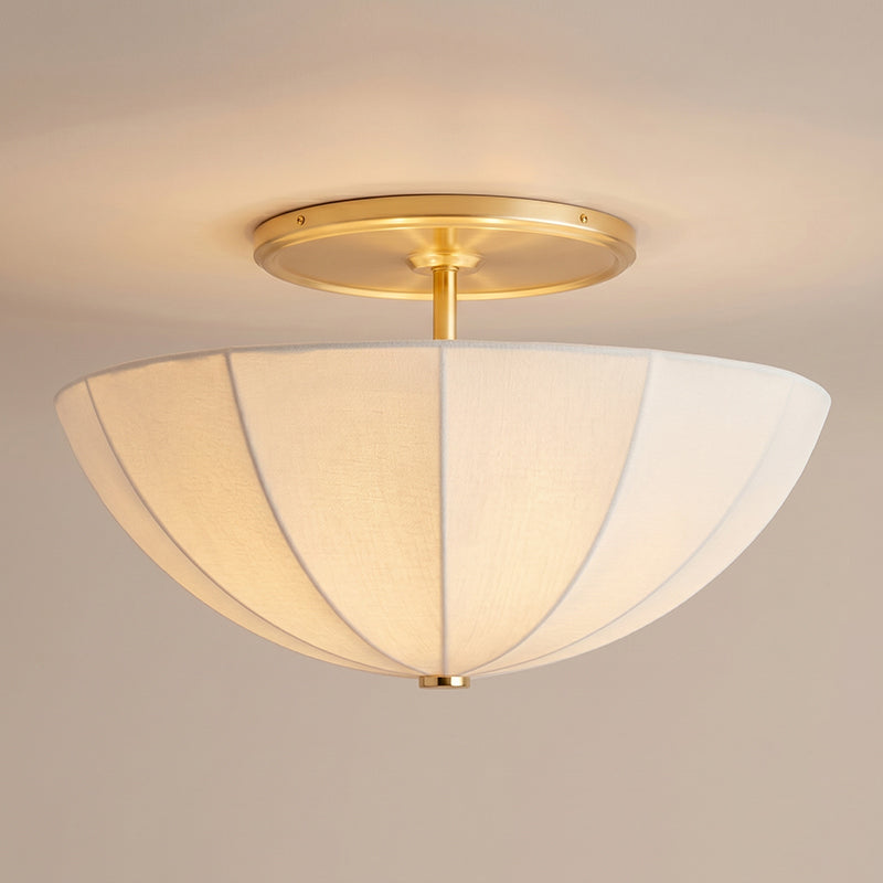 Geplisseerde Plafondlamp Stof met Metalen Frame voor Woonkamer Eetkamer Slaapkamer Sfeervolle Verlichting | Sansoti