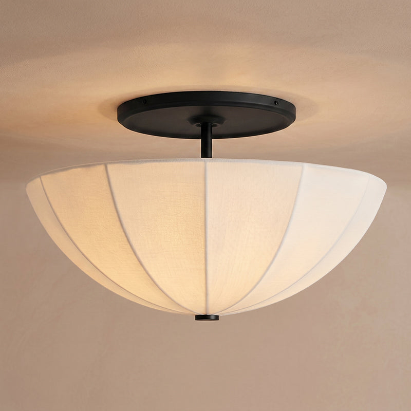 Geplisseerde Plafondlamp Stof met Metalen Frame voor Woonkamer Eetkamer Slaapkamer Sfeervolle Verlichting | Sansoti