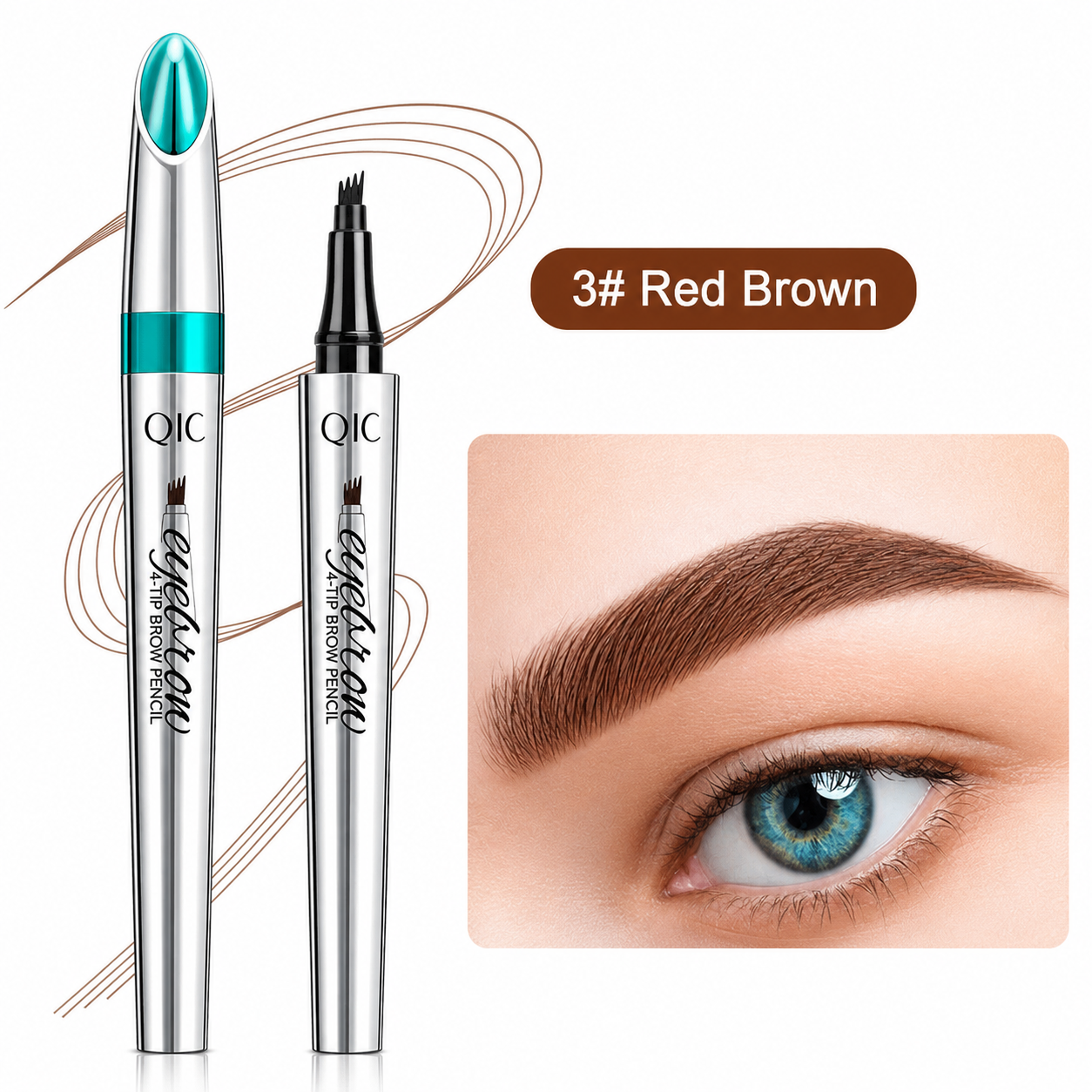 Wenkbrauwpotlood met 4 Punten Waterdichte Microblading Styling Pen voor Natuurlijke Haarlook Duurzaam tot 36 Uur Langdurig | Sansoti