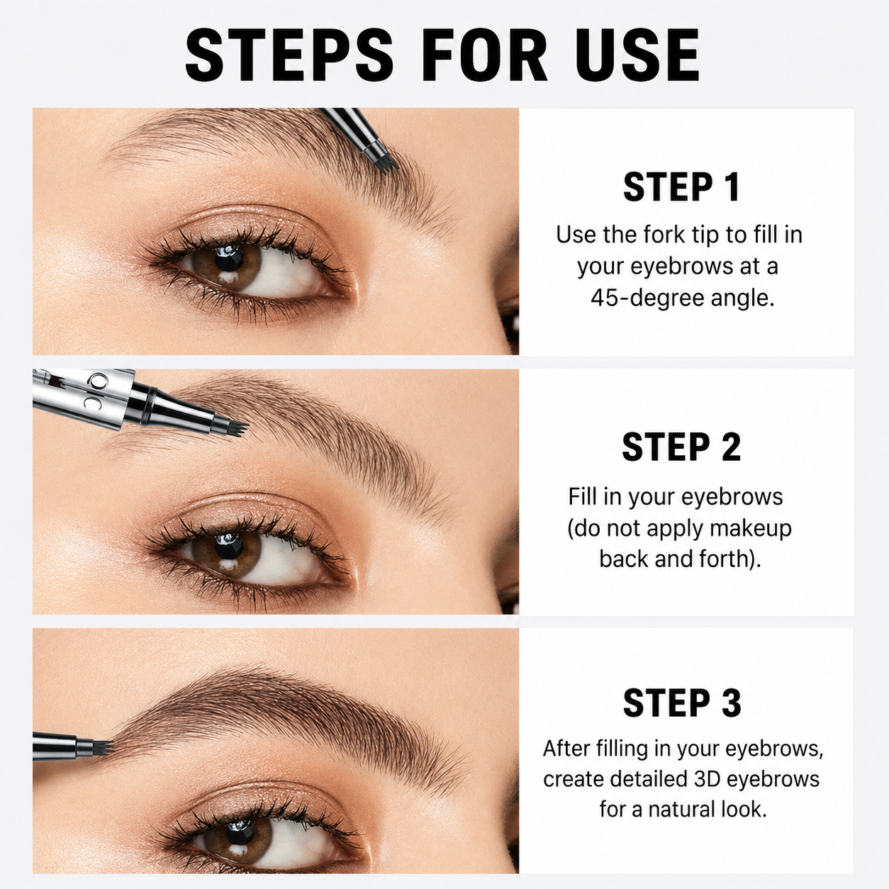 Wenkbrauwpotlood met 4 Punten Waterdichte Microblading Styling Pen voor Natuurlijke Haarlook Duurzaam tot 36 Uur Langdurig | Sansoti