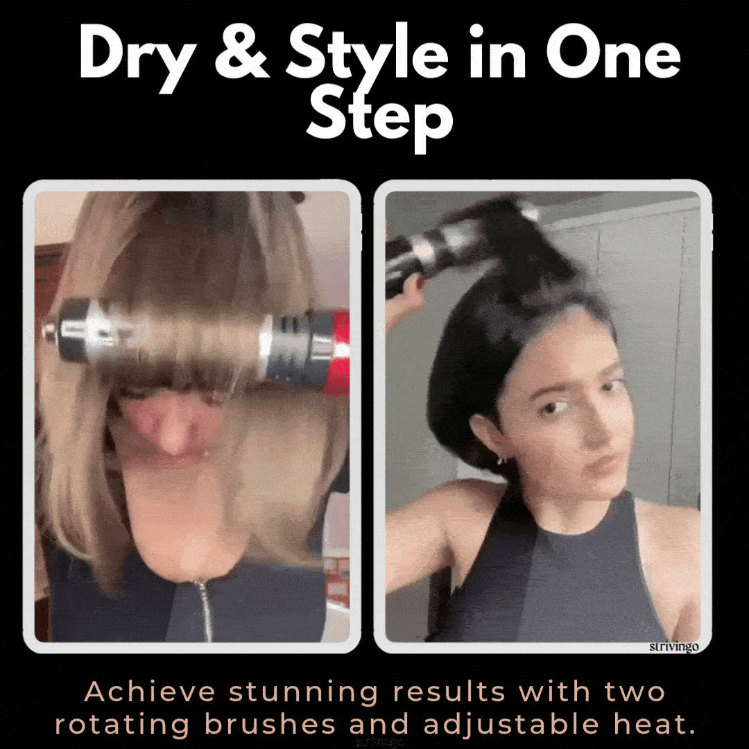 Roterende Föhn Styling Borstel 2-in-1 Volumizing Borstelset voor Droog & Krullend Haar | Sansoti