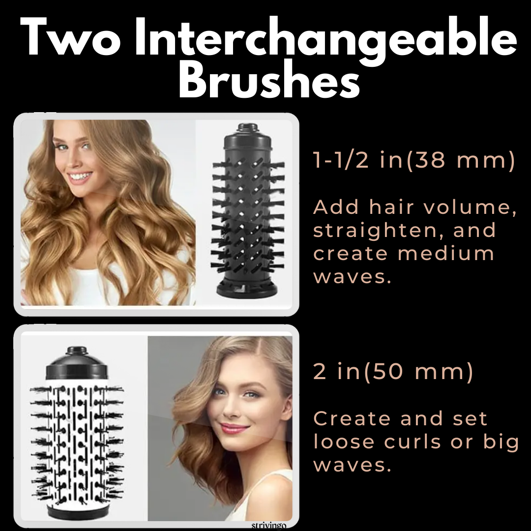 Roterende Föhn Styling Borstel 2-in-1 Volumizing Borstelset voor Droog & Krullend Haar | Sansoti