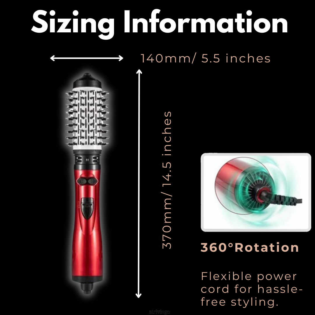 Roterende Föhn Styling Borstel 2-in-1 Volumizing Borstelset voor Droog & Krullend Haar | Sansoti