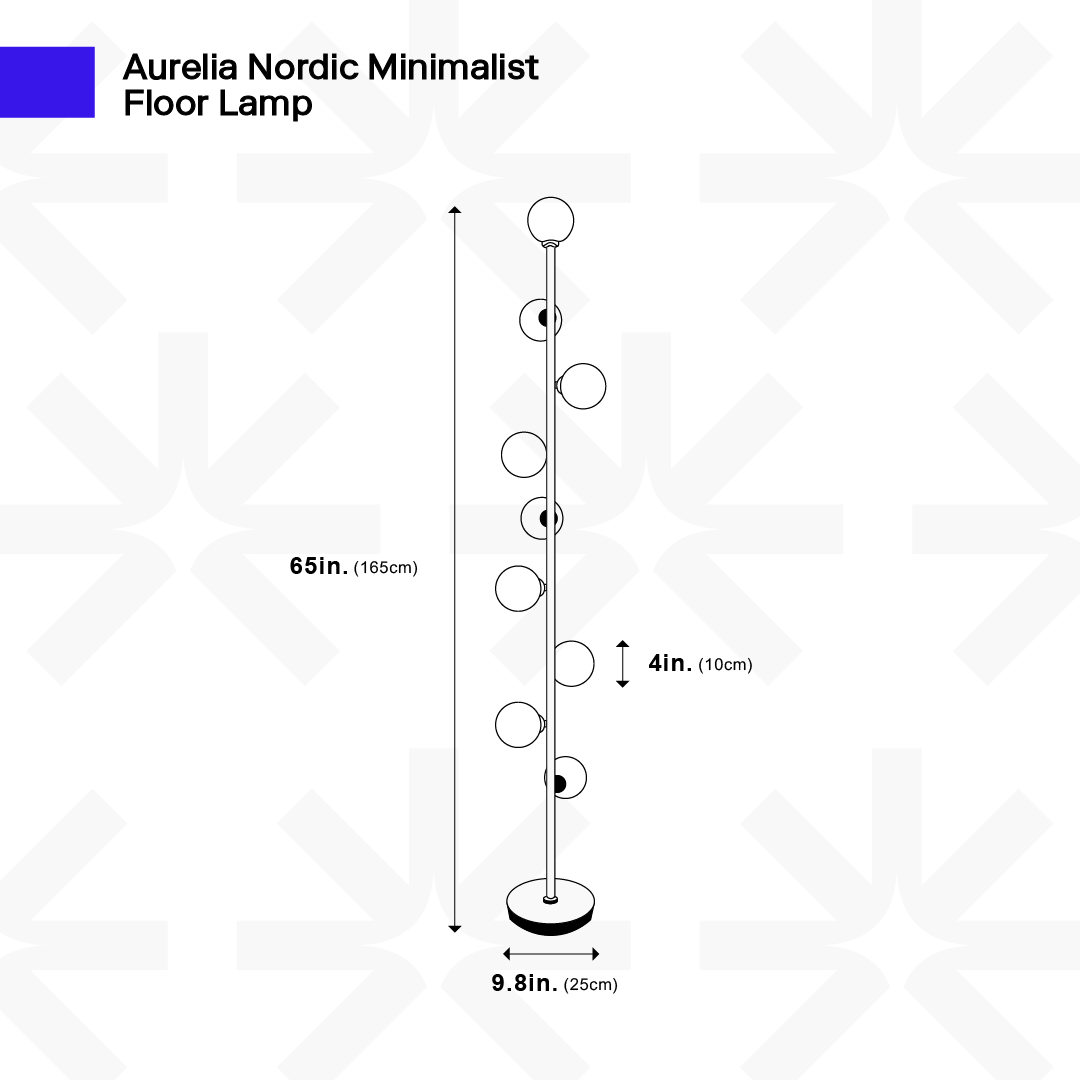 Skandinavische minimalistische Stehlampe mit Glaskugeln und warmem Licht | Restfield