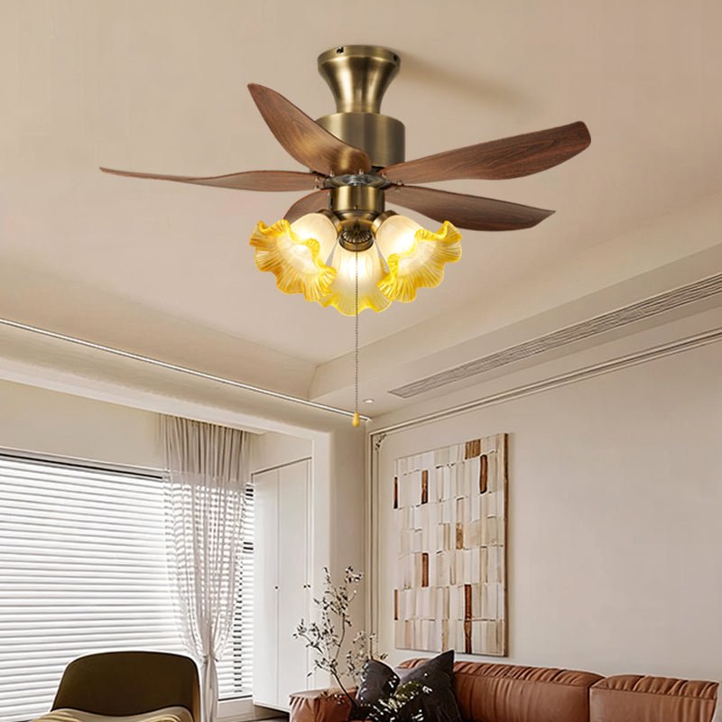 Florence Blossom Plafondventilator met Verlichting 90cm Houtnerf 6-Snelheden DC Motor | Sansoti