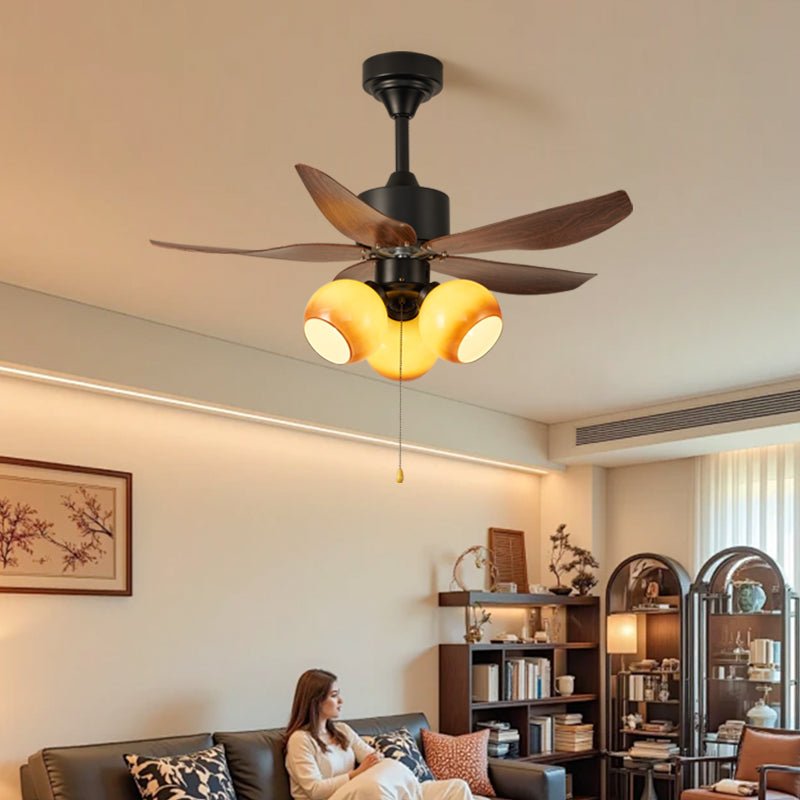 Florence Blossom Plafondventilator met Verlichting 90cm Houtnerf 6-Snelheden DC Motor | Sansoti