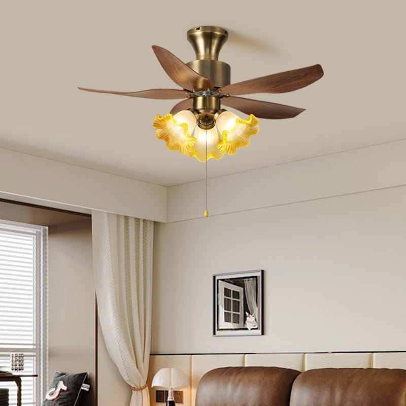 Florence Blossom Plafondventilator met Verlichting 90cm Houtnerf 6-Snelheden DC Motor | Sansoti