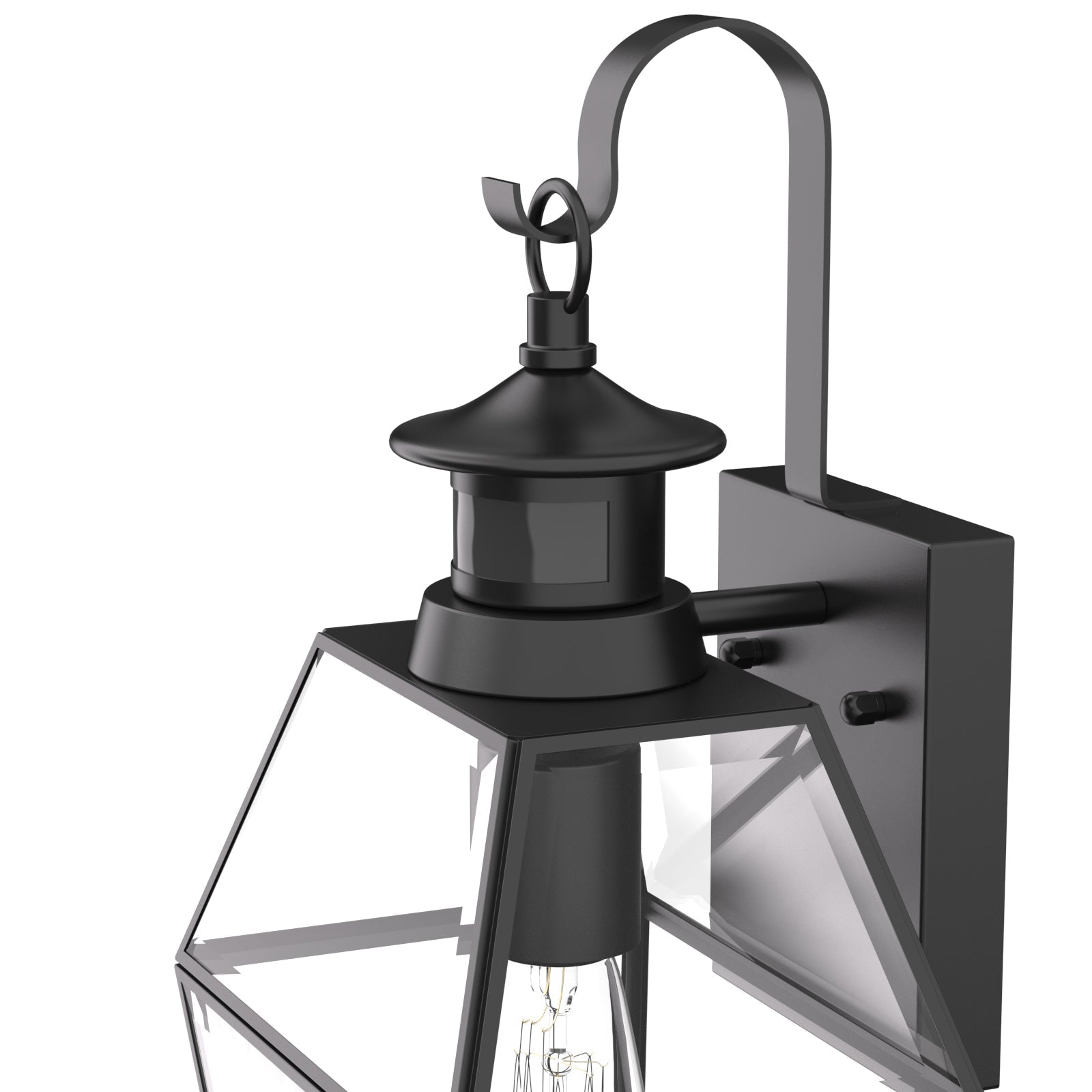 Outdoor Wall Lamp Matte Black Lantern E27 IP44 Weatherproof Garden Lighting with Optional Motion Sensor | Sansoti
