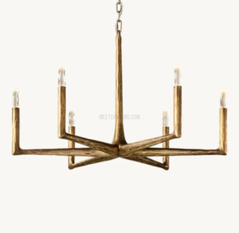 Ronde Smeedijzeren Kroonluchter 36-72 inch Messing Brons Tin Eetkamer Woonkamer Sfeerlicht Hanglamp Nostalgisch | Sansoti