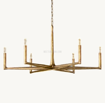 Ronde Smeedijzeren Kroonluchter 36-72 inch Messing Brons Tin Eetkamer Woonkamer Sfeerlicht Hanglamp Nostalgisch | Sansoti