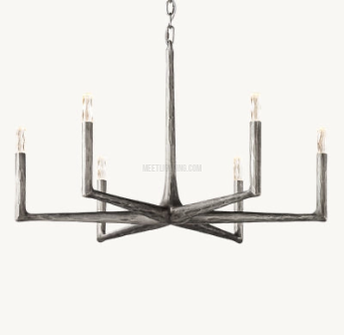 Ronde Smeedijzeren Kroonluchter 36-72 inch Messing Brons Tin Eetkamer Woonkamer Sfeerlicht Hanglamp Nostalgisch | Sansoti