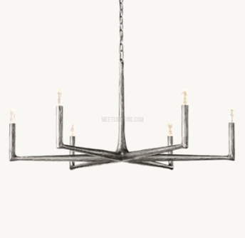 Ronde Smeedijzeren Kroonluchter 36-72 inch Messing Brons Tin Eetkamer Woonkamer Sfeerlicht Hanglamp Nostalgisch | Sansoti