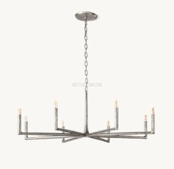 Ronde Smeedijzeren Kroonluchter 36-72 inch Messing Brons Tin Eetkamer Woonkamer Sfeerlicht Hanglamp Nostalgisch | Sansoti