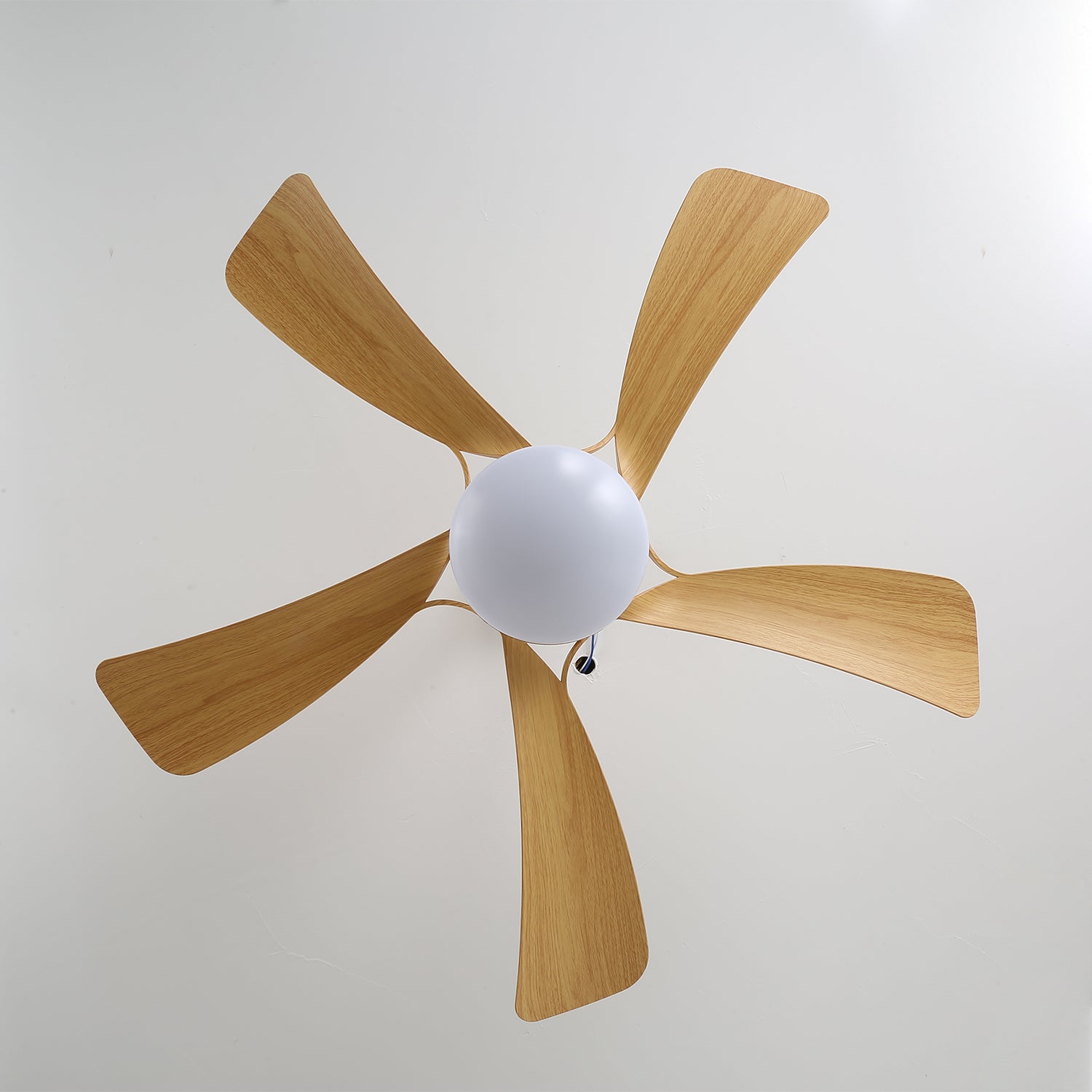 Moderne plafondventilator met geïntegreerde LED-verlichting in hout en metaal | Afstandsbediening 6-snelheden dimbaar voor woonkamer slaapkamer energiezuinig stil design 107cm 132cm | Sansoti