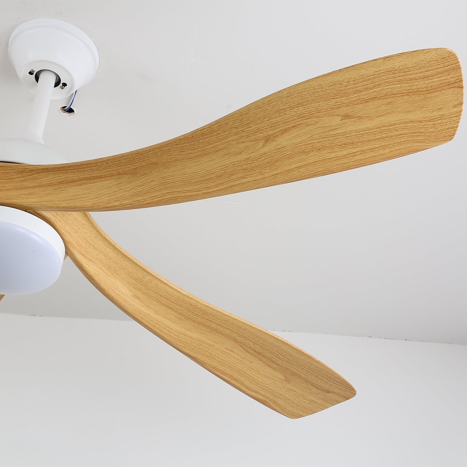 Moderne plafondventilator met geïntegreerde LED-verlichting in hout en metaal | Afstandsbediening 6-snelheden dimbaar voor woonkamer slaapkamer energiezuinig stil design 107cm 132cm | Sansoti