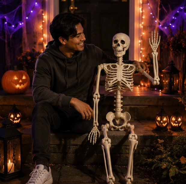 Moving Skeleton Decoration 90cm Hanging Halloween Spooky Party Decoration Indoor Outdoor Horror Theme Party | Sansoti