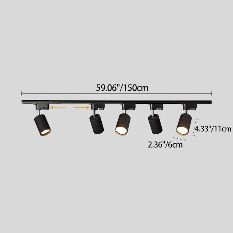Moderne led railverlichting met verstelbare spots (3–5 lichtpunten) – plafondrail | Sansoti
