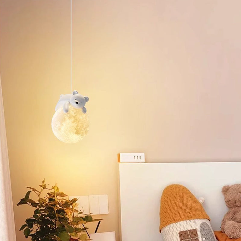 Speelse Hanglamp met Cartoon Figuren – PE Lampenkap en G9 Fitting – Wit Wandlicht voor Kinderkamer | Sansoti