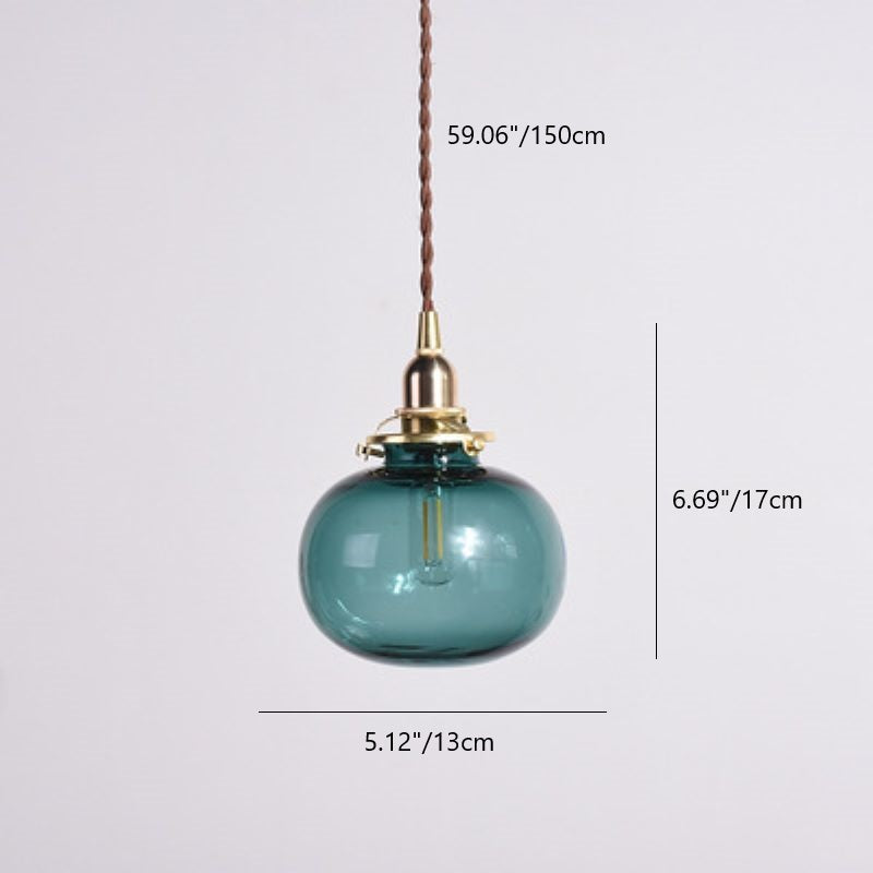 Vintage Hanglamp Goud met Glazen Kap E26 – Retro Koperen Verlichting voor Woonkamer en Eettafel | Sansoti