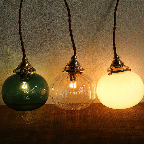 Vintage Hanglamp Goud met Glazen Kap E26 – Retro Koperen Verlichting voor Woonkamer en Eettafel | Sansoti
