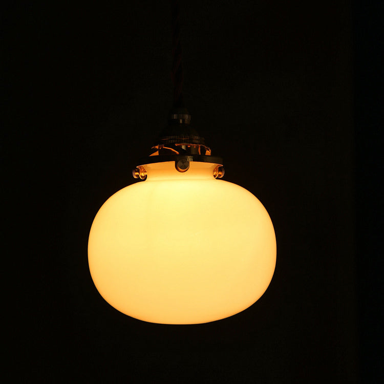 Vintage Hanglamp Goud met Glazen Kap E26 – Retro Koperen Verlichting voor Woonkamer en Eettafel | Sansoti
