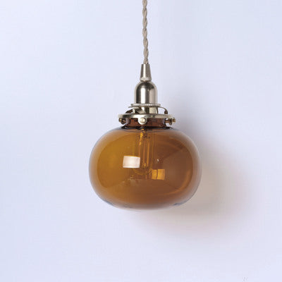 Vintage Hanglamp Goud met Glazen Kap E26 – Retro Koperen Verlichting voor Woonkamer en Eettafel | Sansoti