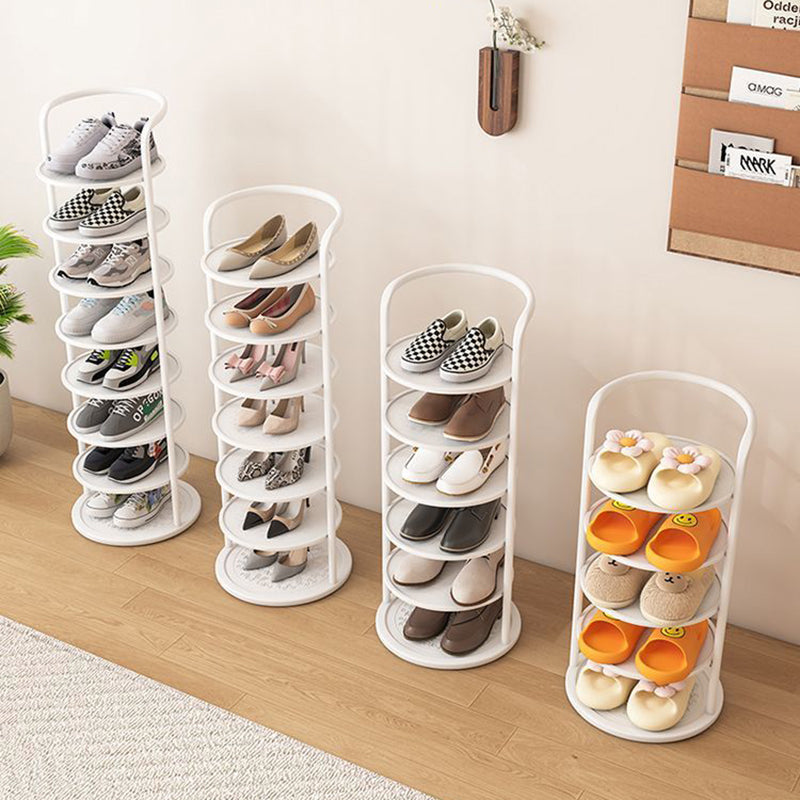 Étagère à chaussures ronde en métal, 5 à 8 niveaux, noire, blanche ou dorée, pour entrée, vestiaire et chambre, gain de place, style minimaliste | Sansoti