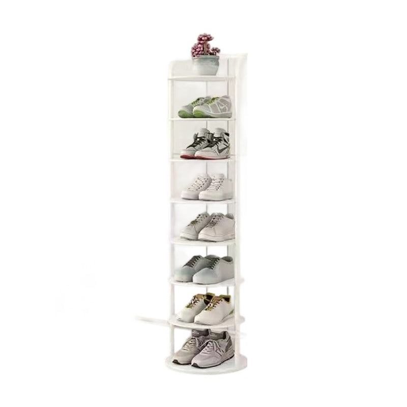 Étagère à chaussures ronde en métal, 5 à 8 niveaux, noire, blanche ou dorée, pour entrée, vestiaire et chambre, gain de place, style minimaliste | Sansoti