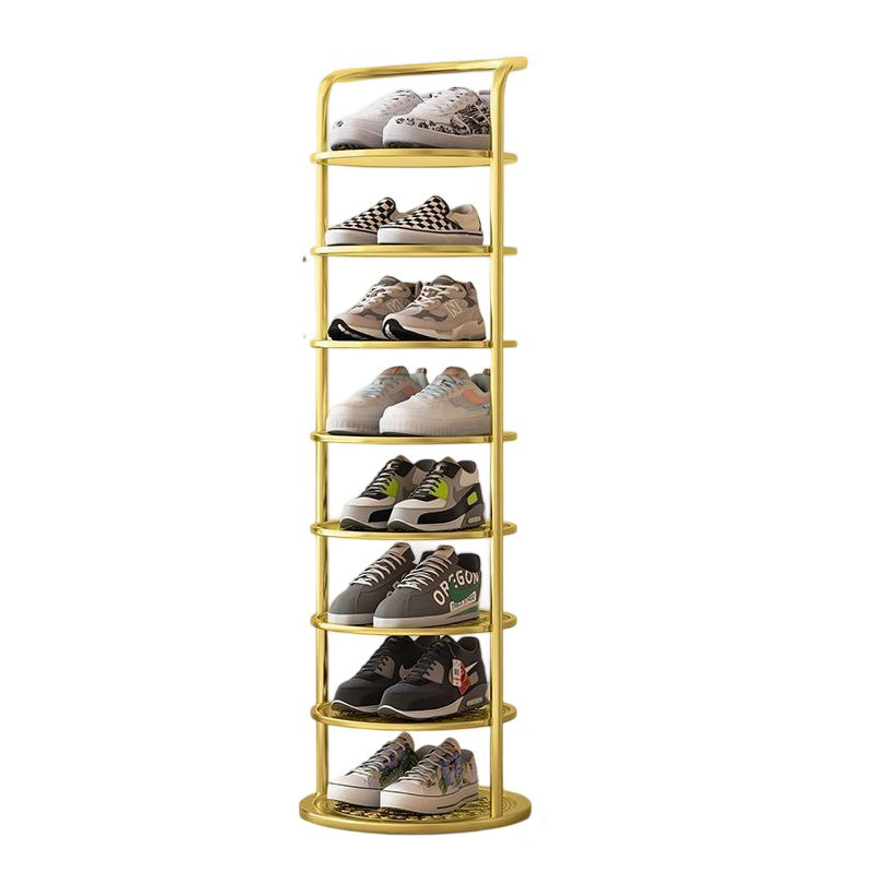 Range-chaussures rond à plusieurs niveaux, vertical, en acier, entrée, chambre, armoire, rangement, design minimaliste | Sansoti