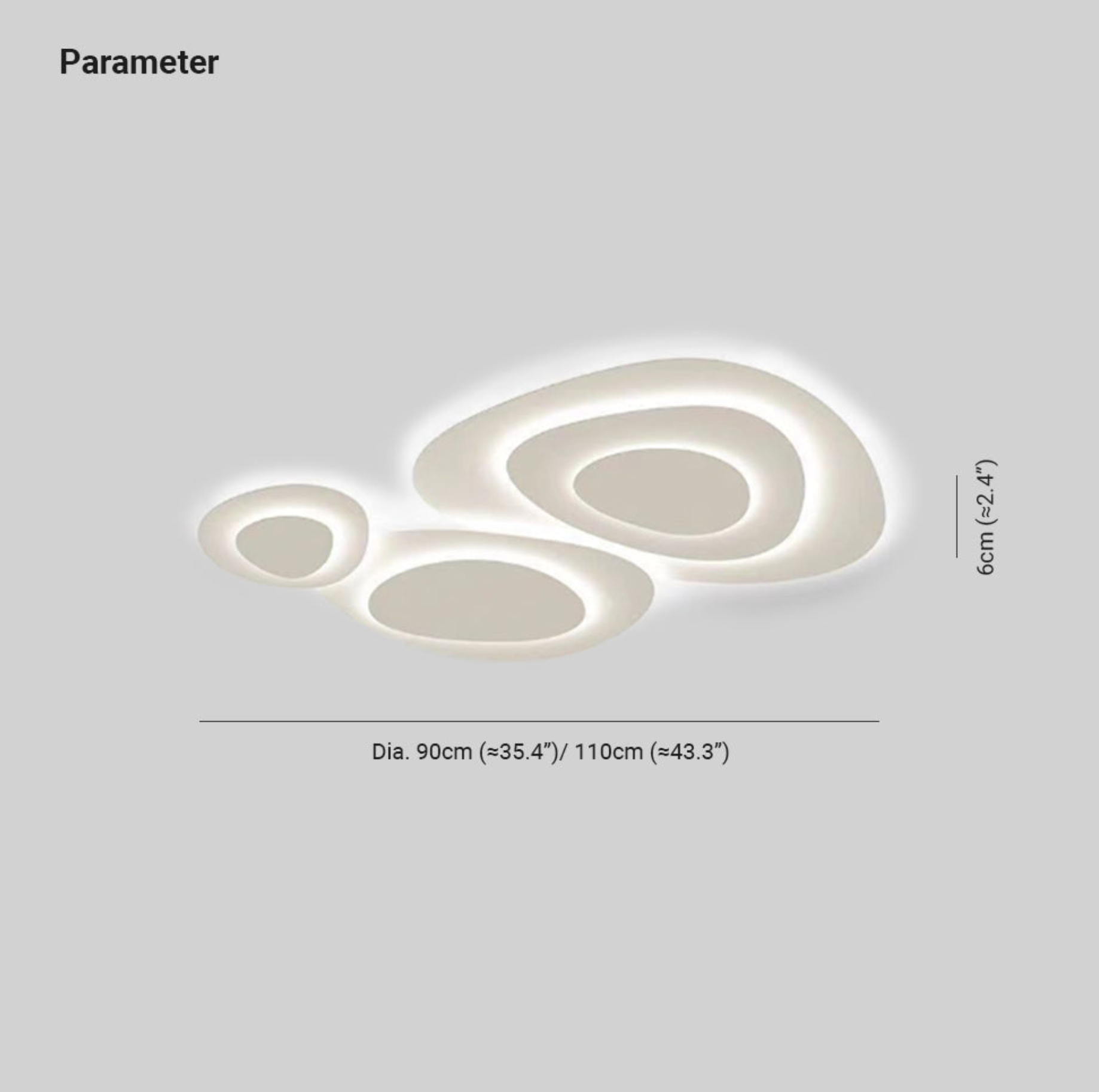 Plafondlamp LED Organisch Vormen Wit Metaal Dimbaar Woonkamer Slaapkamer 90 110cm | Sansoti