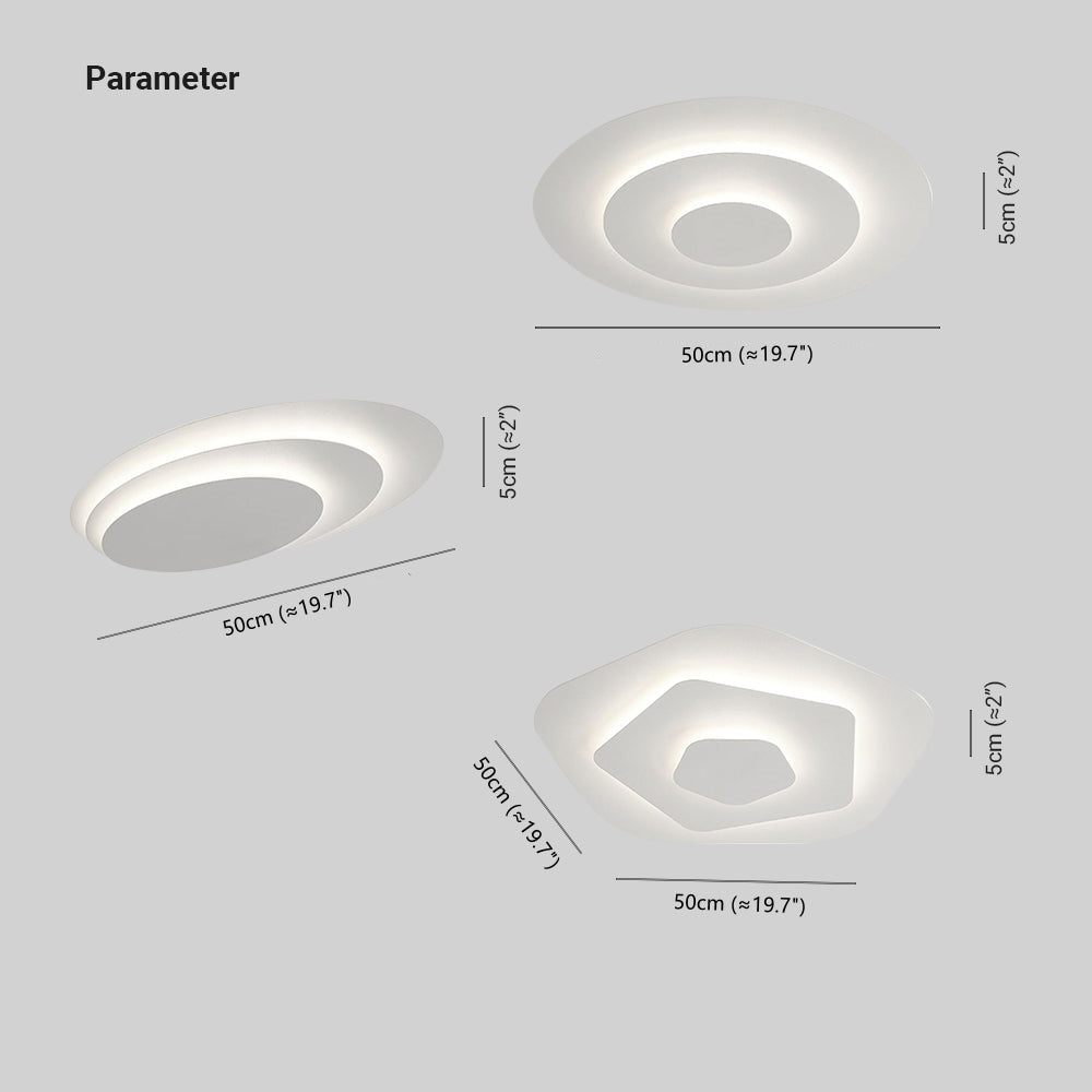 Deckenlampe Rund 50cm LED Dimmbar Weiß Schlafzimmer Wohnzimmer Acryl Metall | Restfield