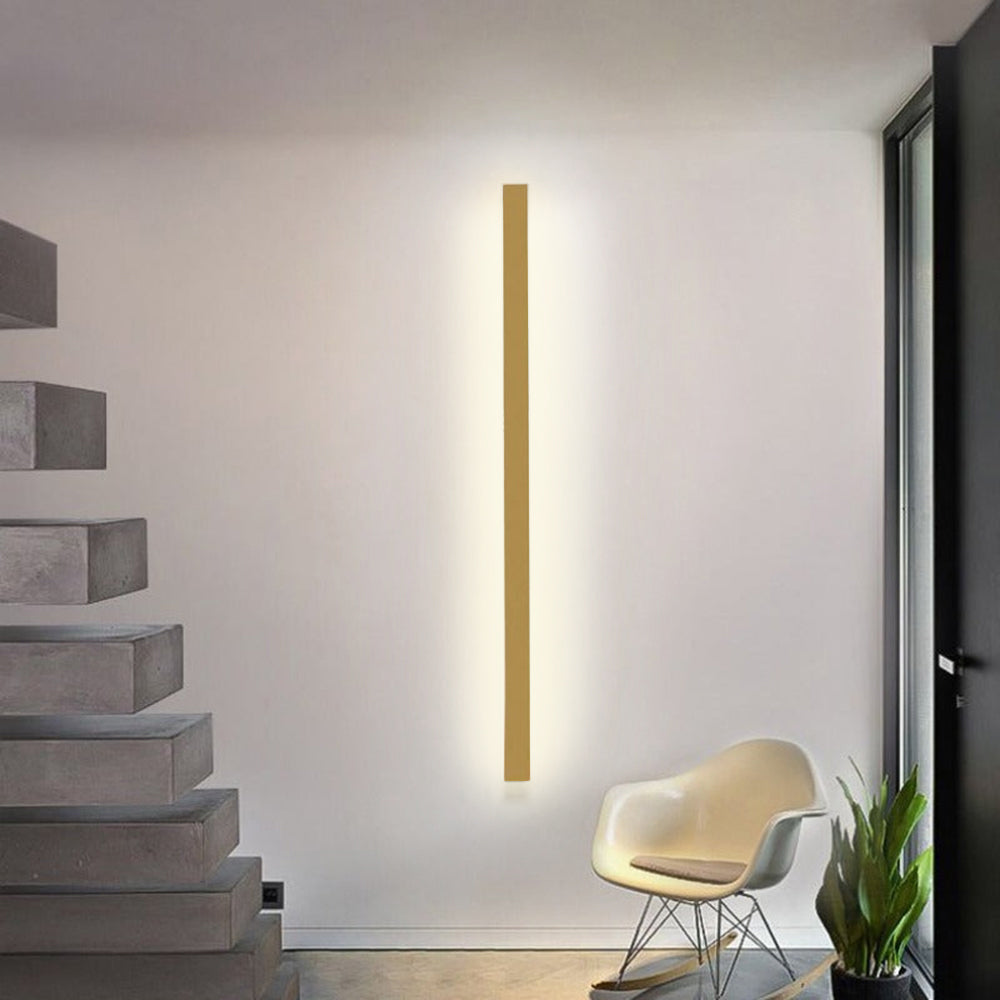 Minimalist Wall Light Metal Acrylic LED Bedroom Living Room 60-120cm Warm Cool Neutral White Linear Design | Sansoti