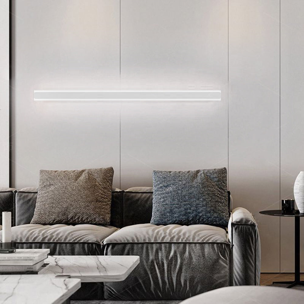 Minimalist Wall Light Metal Acrylic LED Bedroom Living Room 60-120cm Warm Cool Neutral White Linear Design | Sansoti