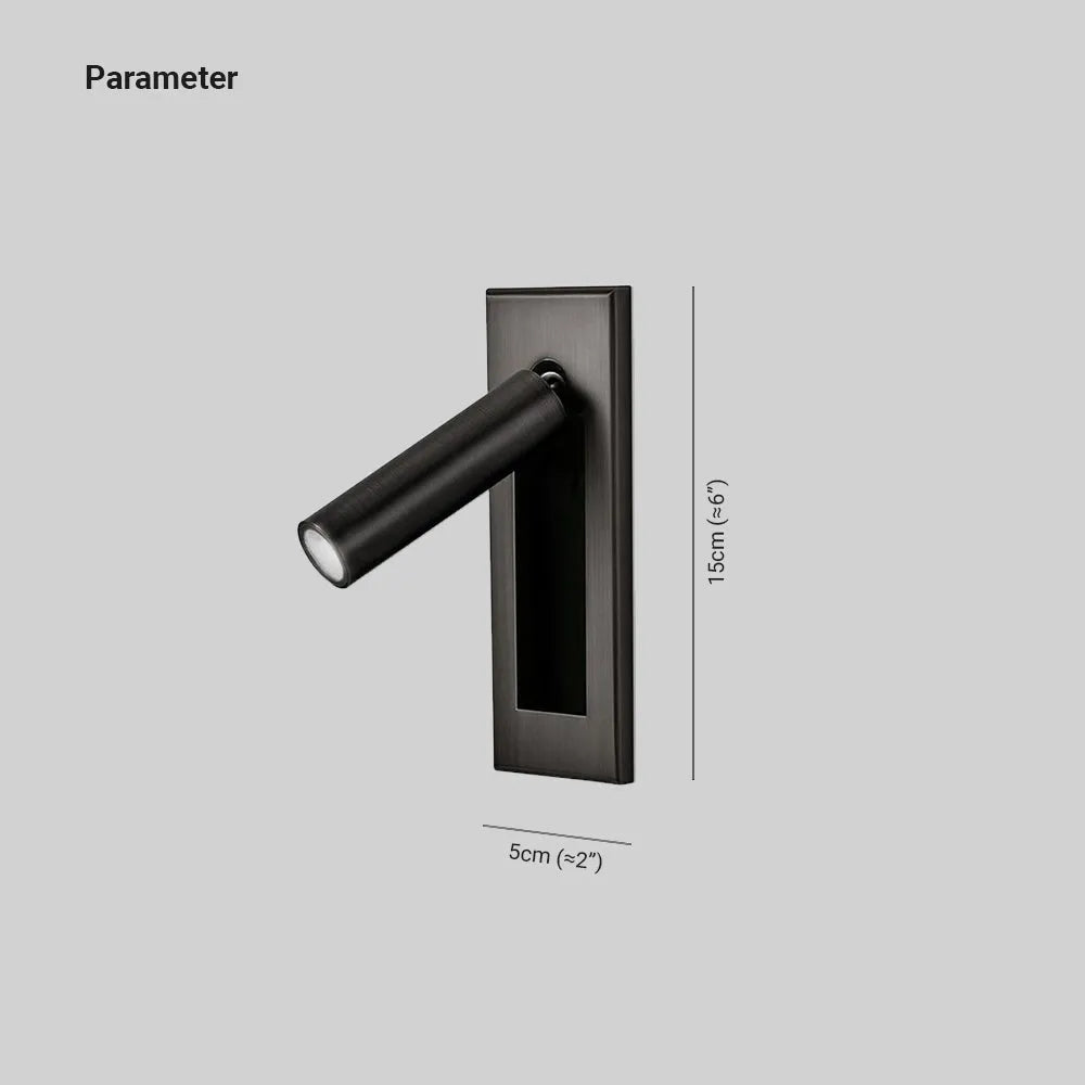 Drehbare Wandleuchte aus Metall in Zylinderform, Leselampe mit verstellbarem Licht, modernes Design, Schwarz und Gold, Nachttischlampe | Sansoti