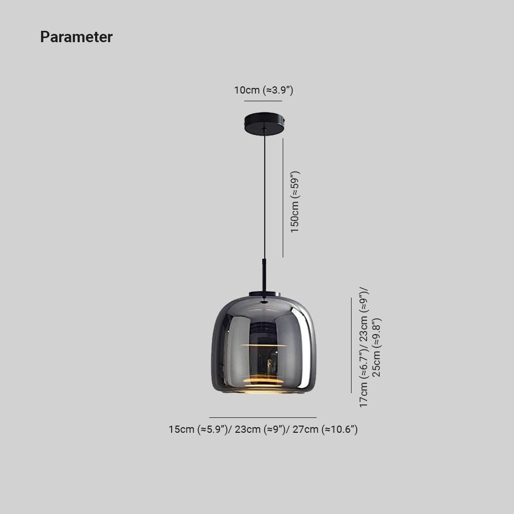 Rookglas Hanglamp Minimalistisch Design Dimbaar E27 Fitting Eettafel Woonkamer Plafondverlichting Eetkamer | Sansoti