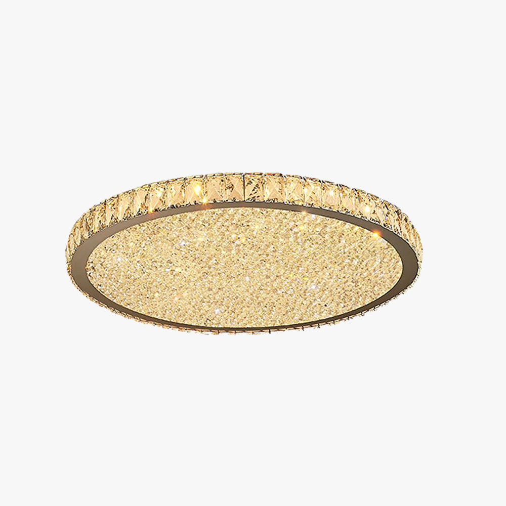 Crystal Ceiling Light Luxury Brass Round LED Light Beam Bedroom Living Room Dining Room Modern Lighting | Sansoti