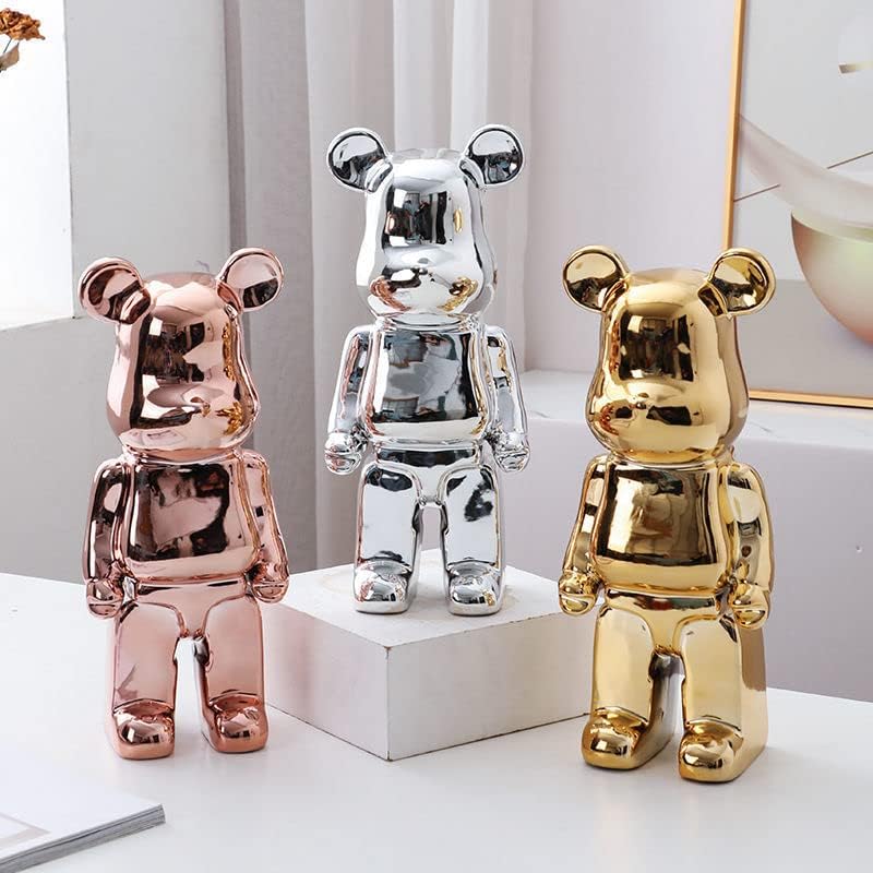 Bärenskulptur aus Kunstharz, 28 cm, modernes abstraktes Wohnaccessoire, dekoratives Objekt für Wohnzimmer und Interieur | Sansoti