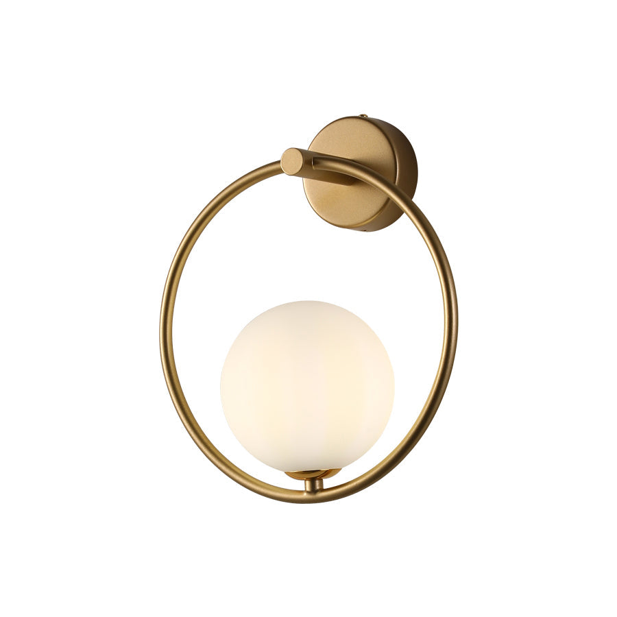 Design Wandlamp Goud Wit Glas Sfeerlicht Modern Interieur Woonaccessoires Stijlvolle Verlichting | Sansoti