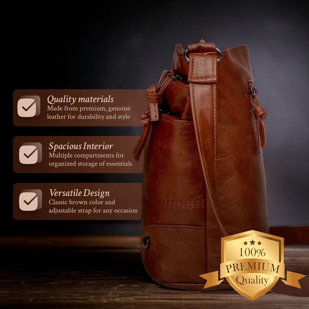 Leren Handtas Full-Grain Leer Bruin Zwart Vintage Patina Schoudertas Dames Dagelijks Gebruik Crossbody | Sansoti