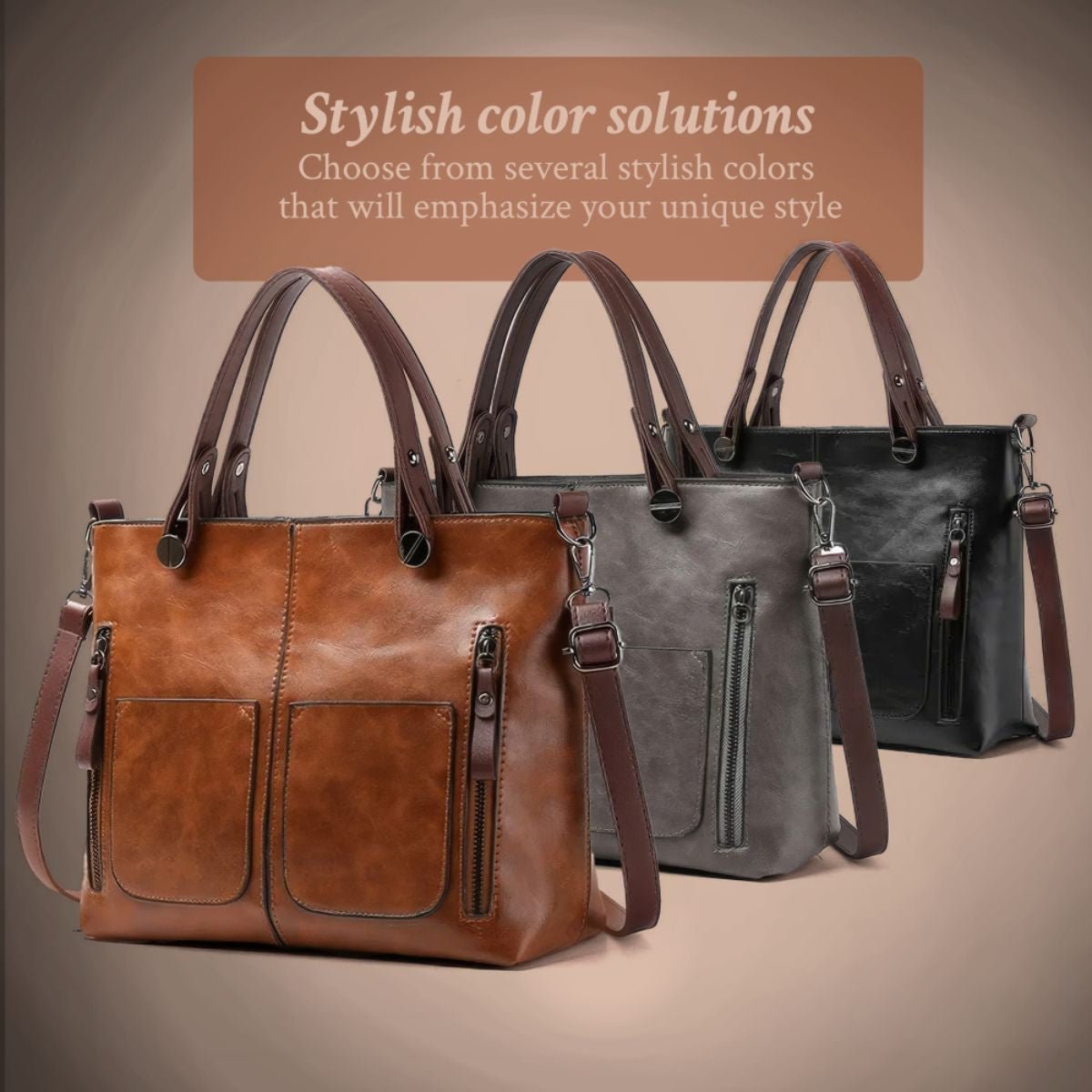 Leren Schoudertas Dames Klassiek Design Magnetische Sluiting Verstelbare Schouderband Elegante Handtas | Sansoti