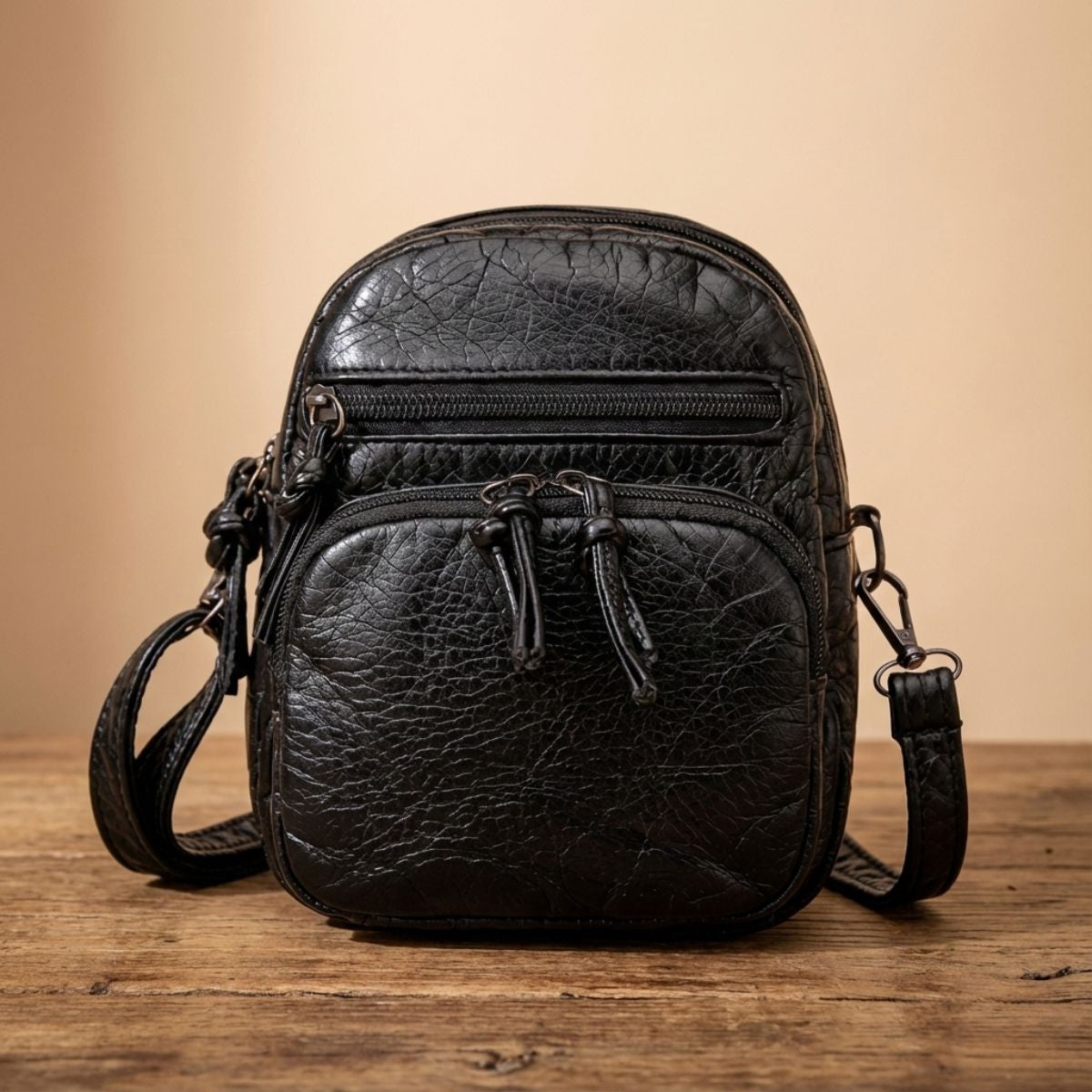 Compacte Schoudertas Dames Leer Elegant Design Bruin Zwart Handtas Crossbody Draagtas Dagelijks Gebruik | Sansoti