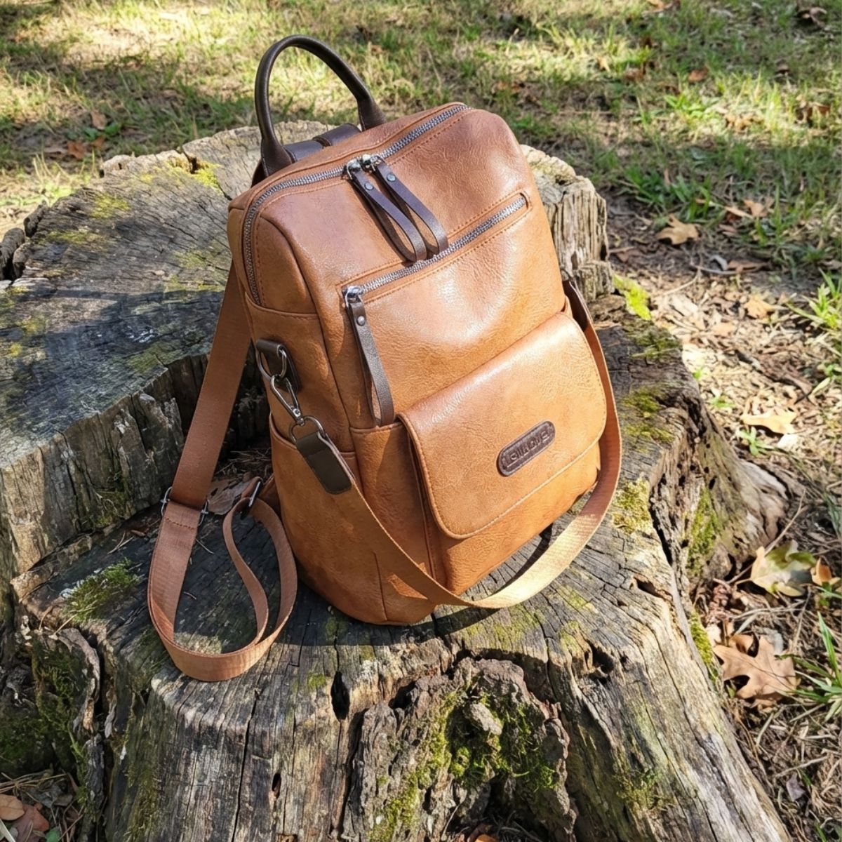 Veganlederen Rugzak Dames Stijlvol Retro Design Dagelijks Gebruik Werk Reizen Schooltas Bruin Zwart Casual | Sansoti