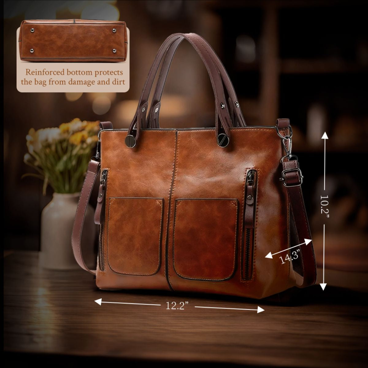 Leren Schoudertas Dames Klassiek Design Magnetische Sluiting Verstelbare Schouderband Elegante Handtas | Sansoti