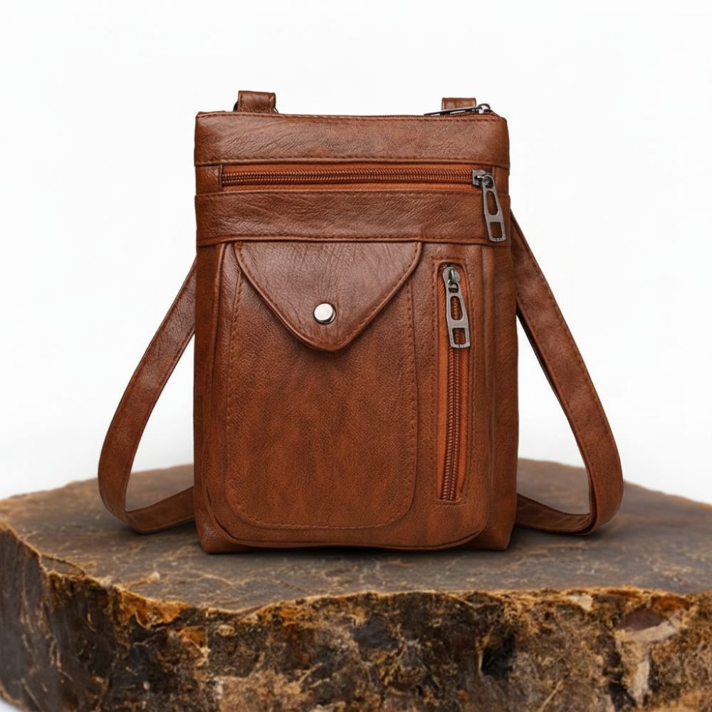 Vintage Schoudertas Retro Crossbody Kunstleer Dames Compacte Handtas Verstelbare Riem Casual Stijl Dagelijks | Sansoti