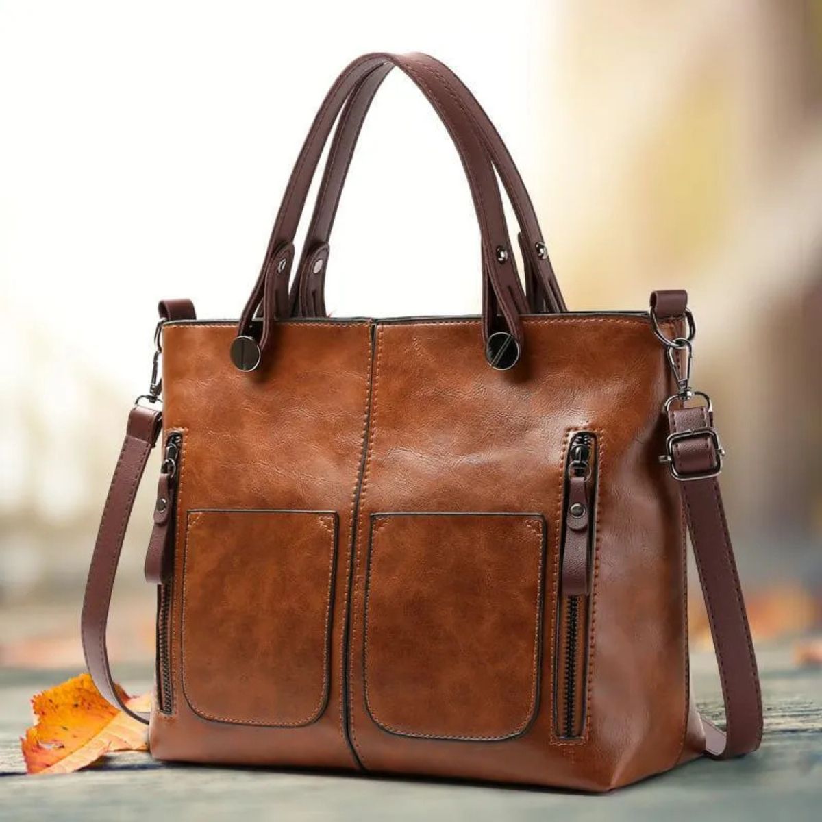 Leren Schoudertas Dames Klassiek Design Magnetische Sluiting Verstelbare Schouderband Elegante Handtas | Sansoti