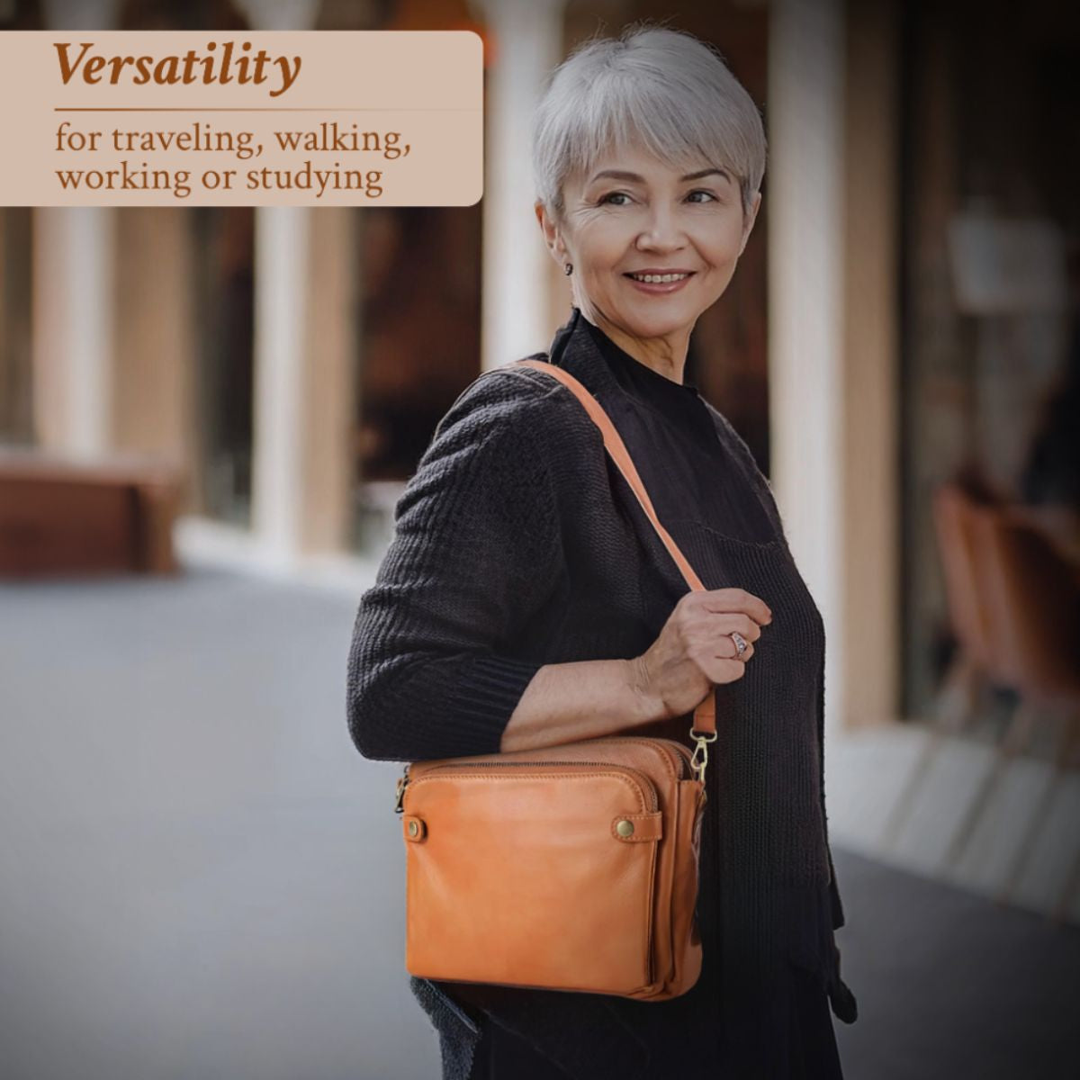 Leren Schoudertas met Geïntegreerde Portemonnee 9 Kaartvakken Compact Dagelijks Gebruik Dames Crossbody | Sansoti